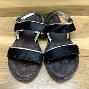 Freebird By Steven Sandals 8.5 9 EU 39 Aruba Black Silver Calf Hair Slingback